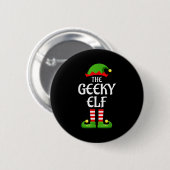 Geeky Elf Family Matching Group Christmas Geek 缶バッジ (正面&裏面)