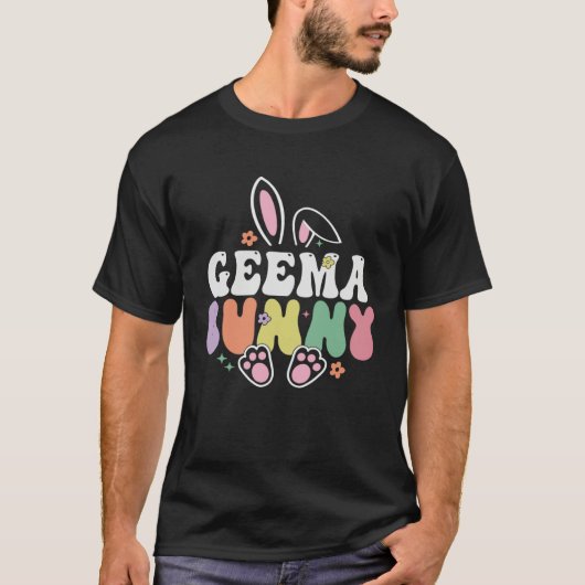 Geema Bunny Women Easter Day Rabbit Grandma Family Tシャツ (正面)