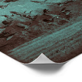 Geeseヴィンテージアンティークティール（緑がかった色）グリーンテクスチャデコページ ポスター (角)