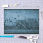 Geeseヴィンテージアンティークティール（緑がかった色）ブルーテクスチャデコページ 薄葉紙 (クラフト)