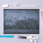 Geeseヴィンテージアンティークブルーテクスチャ切り離し 薄葉紙 (クラフト)