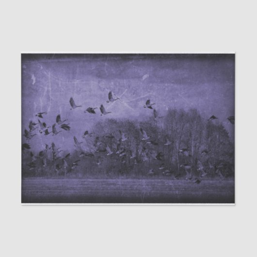 GeeseヴィンテージアンティークPurple Texture Decompage 薄葉紙 (正面)