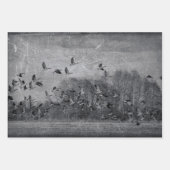 Geeseヴィンテージ白黒テクスチャの分離 ラッピングペーパーシート (正面2)