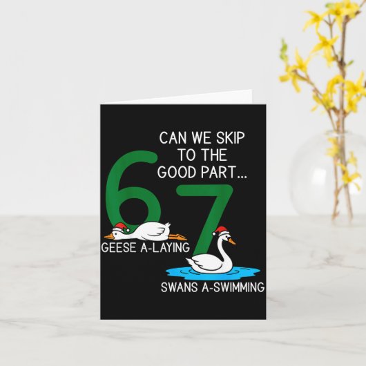 Geese A Laying Swans A Swimming 67 Six Geese Seven カード (黄色い花)