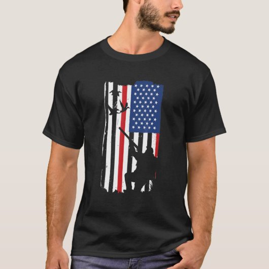 Geese Hunter Us Flag Goose Hunting Tシャツ (正面)