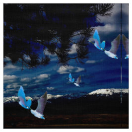 Geese in the Mountains Fabric ファブリック