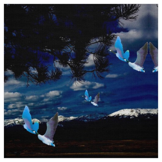 Geese in the Mountains Fabric ファブリック (見本)