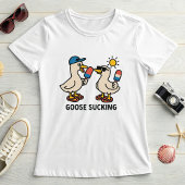 Geese Licking Ice Cream; Cute and Silly Goose Tシャツ