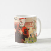 Geese、Roosters、Donkeyを実行するピエロ。 コーヒーマグカップ (正面右)