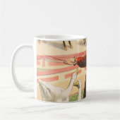 Geese、Roosters、Donkeyを実行するピエロ。 コーヒーマグカップ (左)