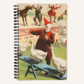 Geese、Roosters、Donkeyを実行するピエロ。 ノートブック (正面)