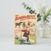 Geese、Roosters、Donkeyを実行するピエロ。 ポストカード (スタンド正面)