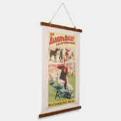 Geese、Roosters、Donkeyを実行するピエロ。 吊り下げ型タペストリー (傾斜あり)