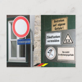 gefährliches Deutschland bunte Verbote Schild ポストカード