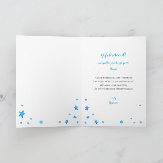 Gefeliciteerd een jongen customizable names カード (内部)