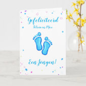 Gefeliciteerd een jongen customizable names カード (黄色い花)