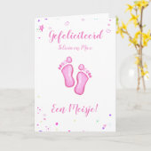 Gefeliciteerd een meisje customizable names カード (黄色い花)