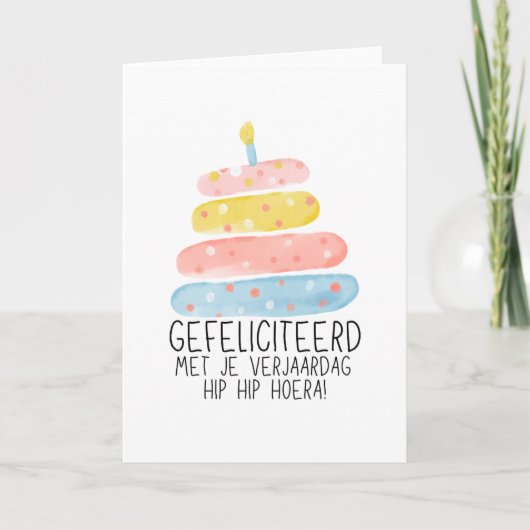 Gefeliciteerd met je verjaardag Cupcake Kaars  カード (正面)