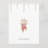 Gefeliciteerd Verjaardagskaart Jarig Schattig Muis ポストカード (正面)