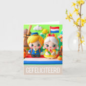 Gefeliciterd、オランダハッピーバースデー カード (黄色い花)