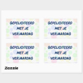 Gefeliciterd met je verjaardag,オランダ誕生日 長方形シール (シート)