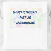 Gefeliciterd met je verjaardag,オランダ誕生日 長方形シール (バッグ)