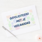 Gefeliciterd met je verjaardag,オランダ誕生日 長方形シール (封筒)