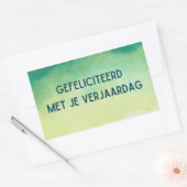 Gefeliciterd met je verjaardag,オランダ誕生日 長方形シール (封筒)