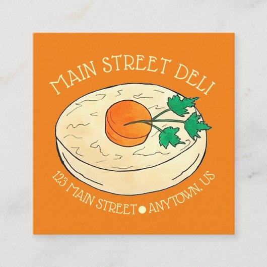 Gefilte Fish Jewish Kosher Deli Delicatesen Chef スクエア名刺 (正面)