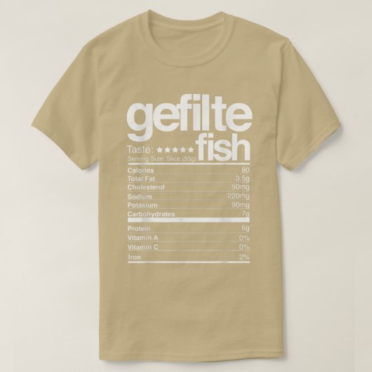 Gefilte Fish Nutritional Facts Jewish Hanukkah Foo Tシャツ (デザイン正面)
