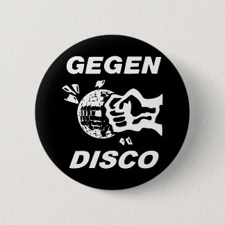 Gegen Disco (weiss auf schwarz) 缶バッジ