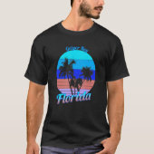 Geiger Key Florida Retro Tropical Palm Trees Vacat Tシャツ (正面)