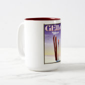 Geilo,ノルウェーのスキー旅行ポスター ツートーンマグカップ (正面左)