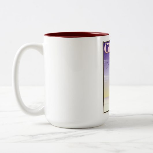 Geilo,ノルウェーのスキー旅行ポスター ツートーンマグカップ (左)