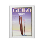 Geilo，ノルウェーのスキー旅行ポスター ノートパッド (回転)