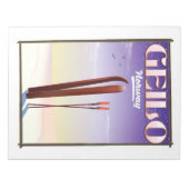 Geilo，ノルウェーのスキー旅行ポスター ノートパッド (正面)