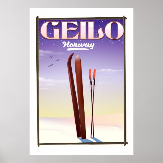Geilo，ノルウェーのスキー旅行ポスター ポスター (正面)