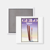 Geilo，ノルウェーのスキー旅行ポスター マグネット (正面/裏面)