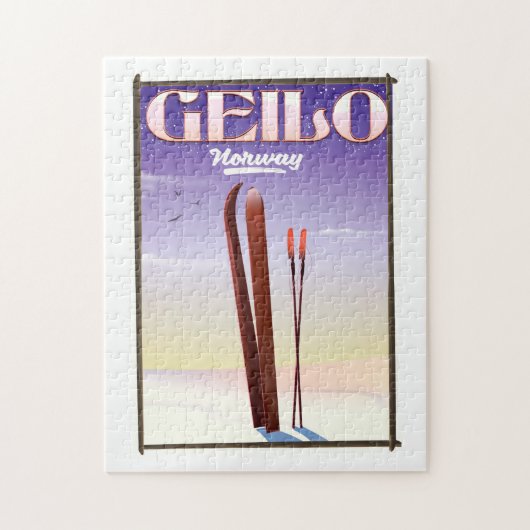 Geilo , ノルウェー スキーの旅 ポスター ジグソーパズル (縦)