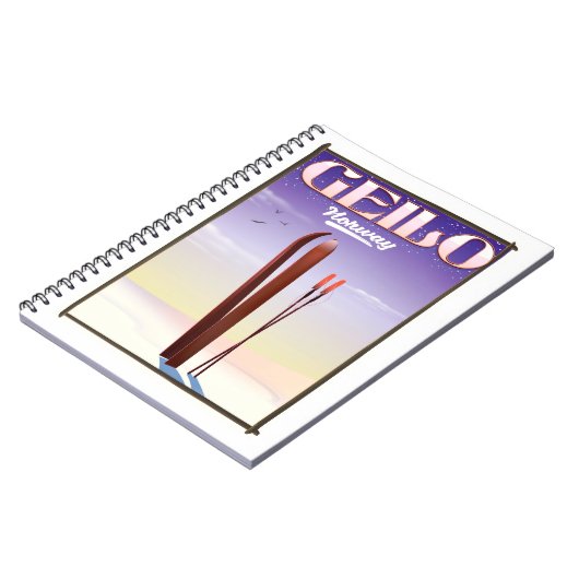 Geilo , ノルウェー スキーの旅 ポスター ノートブック (左側)
