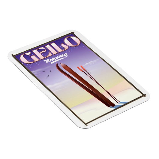 Geilo , ノルウェー スキーの旅 ポスター マグネット (右側)