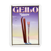 Geilo , ノルウェー スキーの旅 ポスター マグネット (縦)