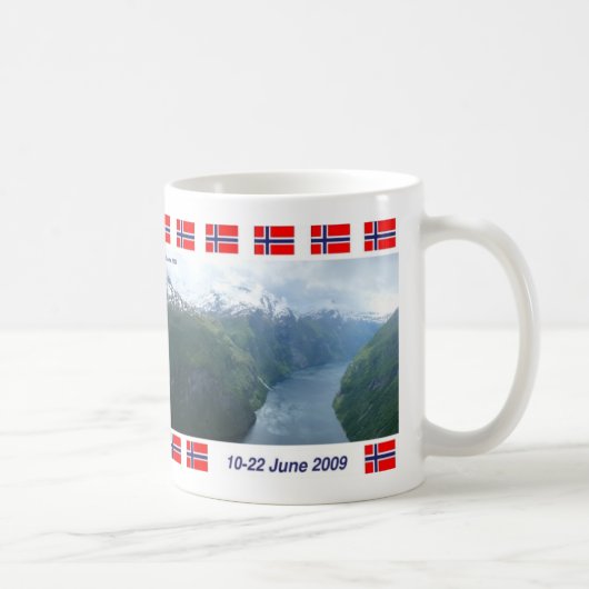 Geirangerのフィヨルド、ノルウェー コーヒーマグカップ (右)