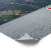 Geiranger fjordノルウェー国旗のポスター ポスター (角)