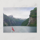 Geiranger fjordノルウェー国旗はがき ポストカード (正面)