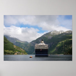 Geirangerfjordのクルーズ船のポスター ポスター