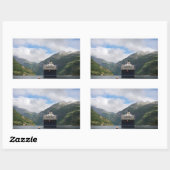 Geirangerfjordステッカーでのクルーズ船 長方形シール (シート)