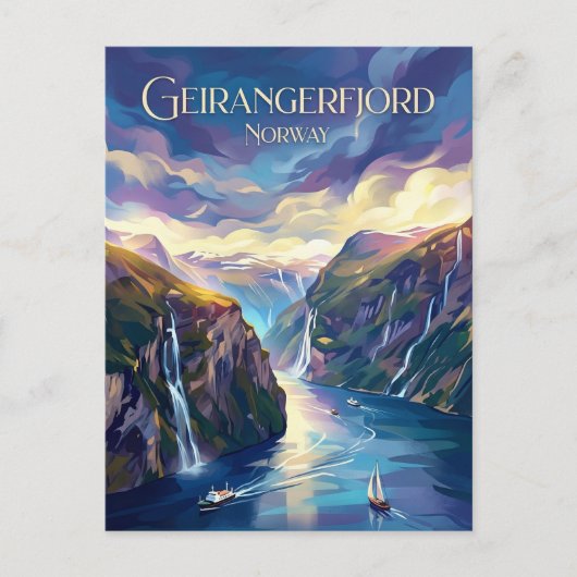 Geirangerfjord Norway ポストカード (正面)