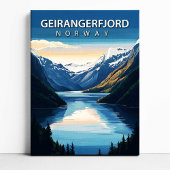 Geirangerfjord Norway Travel Canvas Wall Art キャンバスプリント
