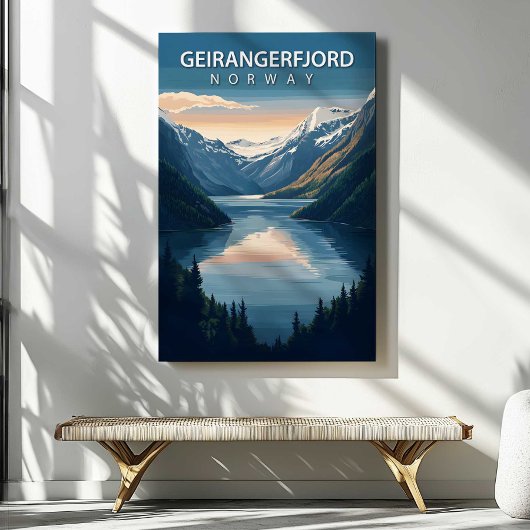 Geirangerfjord Norway Travel Canvas Wall Art キャンバスプリント
